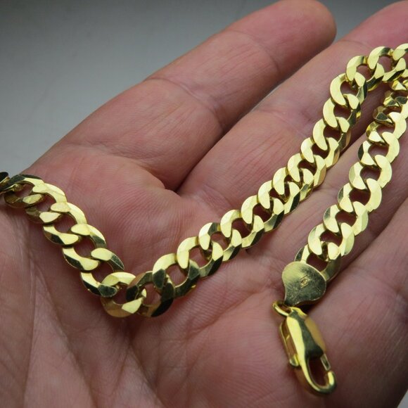 18k *925 Sterling Silver Men's Bracelet - Picture 2 of 3